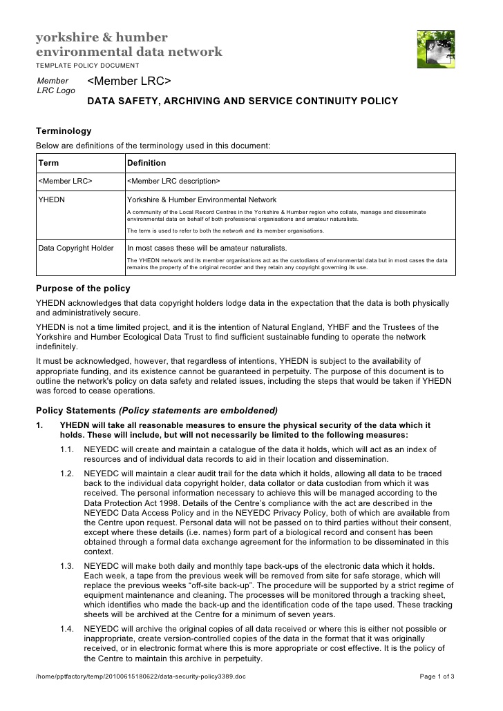 information security policy document